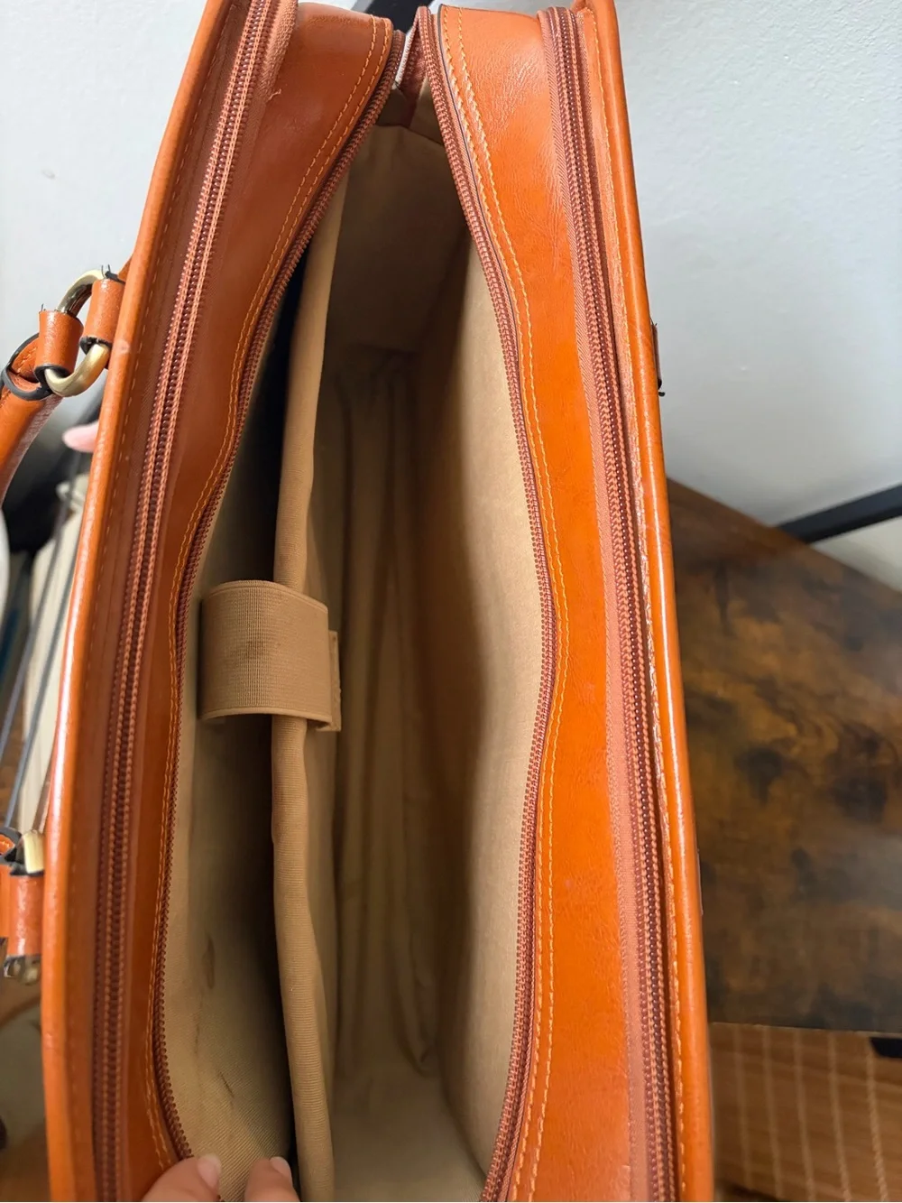 Leather Tote Bag with Top Handles
